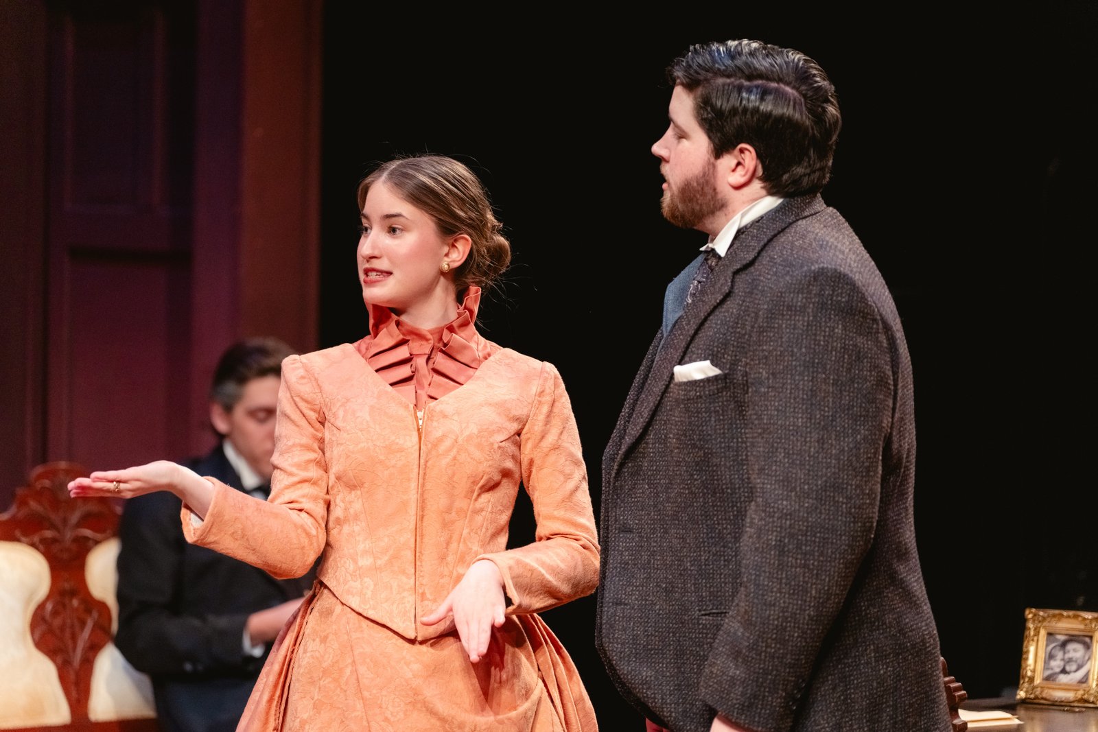 Andi Davey as Nora in A Doll's House dress rehearsal